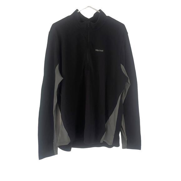 Marmot Men's Big & Tall Size XXL Black Base Layer Half Zip Outdoor Sweater - Picture 1 of 10